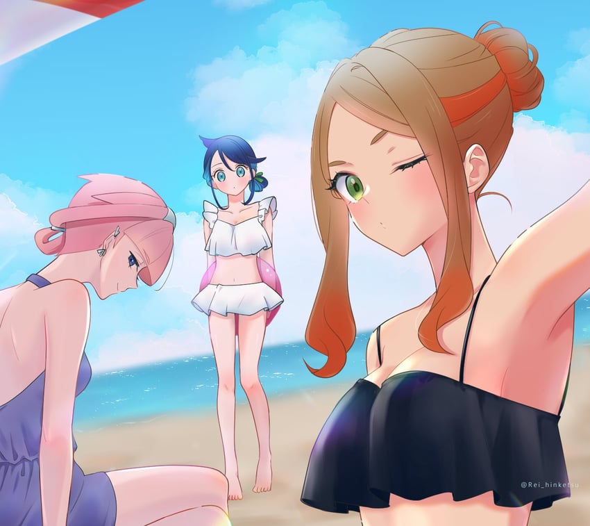 liko, orla, and mollie (pokemon and 1 more) drawn by rei_hinketsu