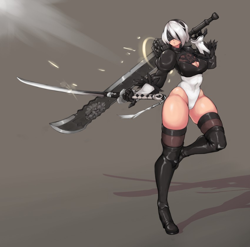 2b (nier and 1 more) drawn by kelvin_hiu