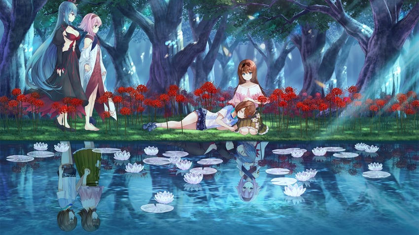 otori ai, yanagiya kokoro, nie, and majo (yumeutsutsu re:master)