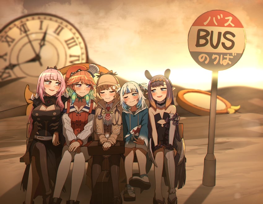 gawr gura, mori calliope, ninomae ina'nis, takanashi kiara, and watson amelia (hololive and 1 more) drawn by ddolbang