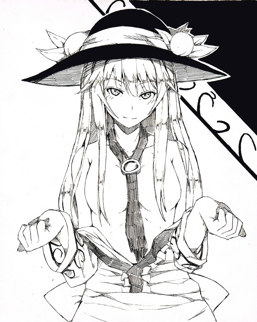 hinanawi tenshi (touhou) drawn by neropaso