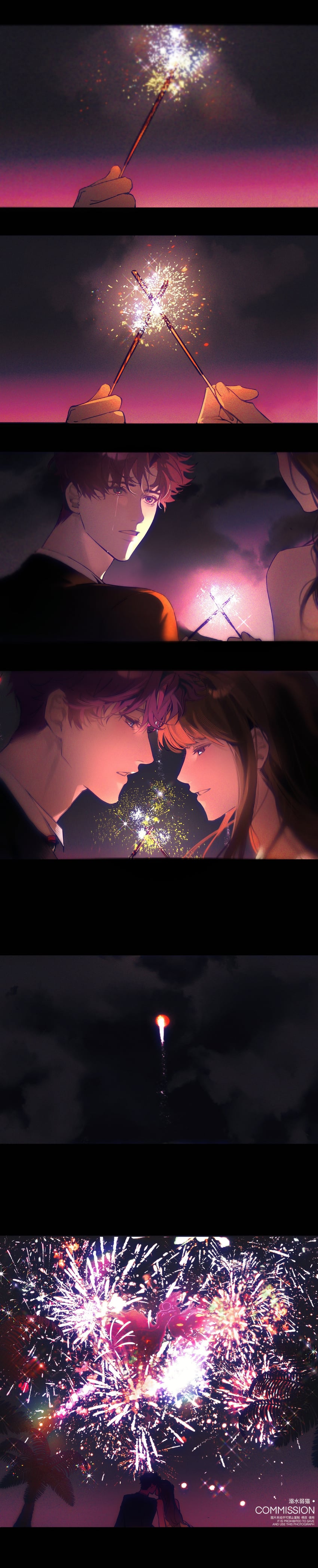 protagonist and rafayel (love and deepspace) drawn by miaoga71709