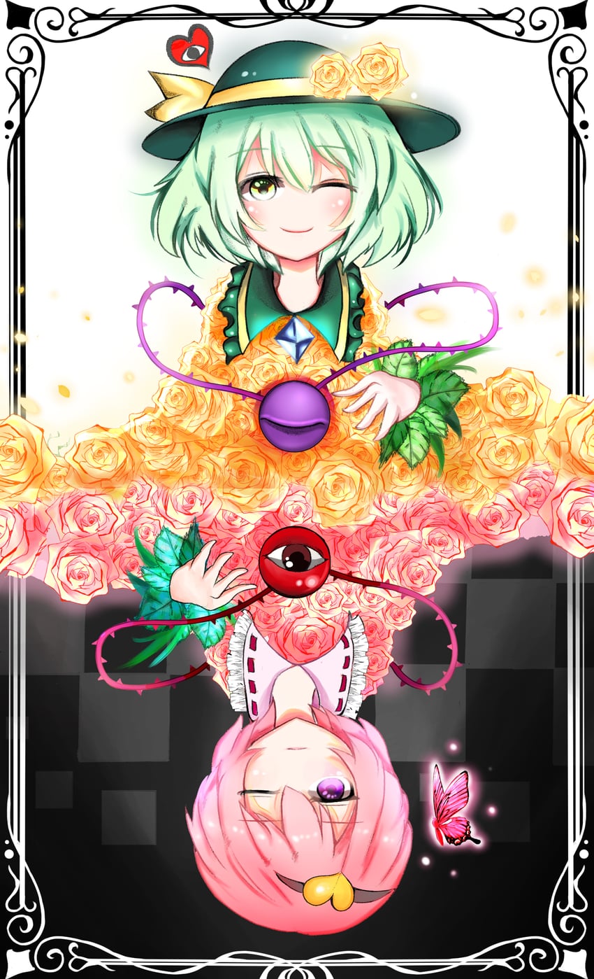 komeiji koishi and komeiji satori (touhou) drawn by yuzak