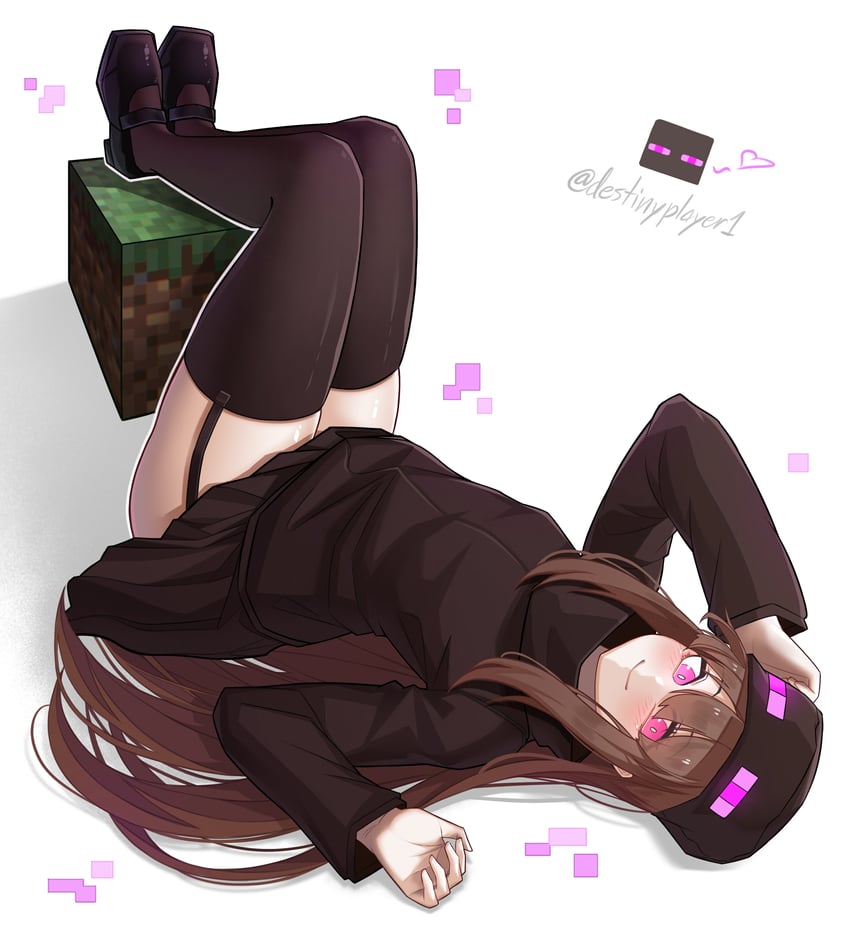 enderman and ander (minecraft and 1 more) drawn by destinyplayer1