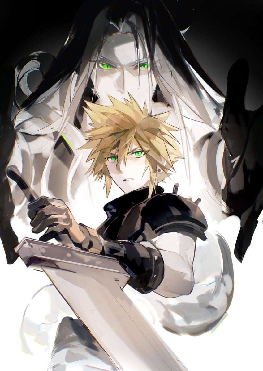 cloud strife and sephiroth (final fantasy and 2 more) drawn by fui_(fui29493452)