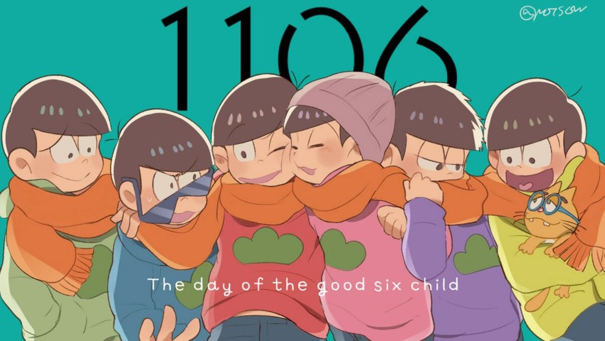 matsuno osomatsu, matsuno karamatsu, matsuno ichimatsu, matsuno jyushimatsu, matsuno choromatsu, and 2 more (osomatsu and 1 more) drawn by mikanmochi