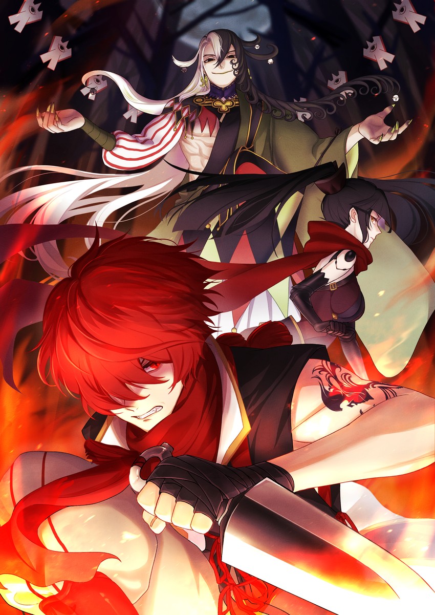 ashiya douman, katou danzou, and fuuma kotarou (fate and 1 more) drawn by fuji_(pixiv35145847)