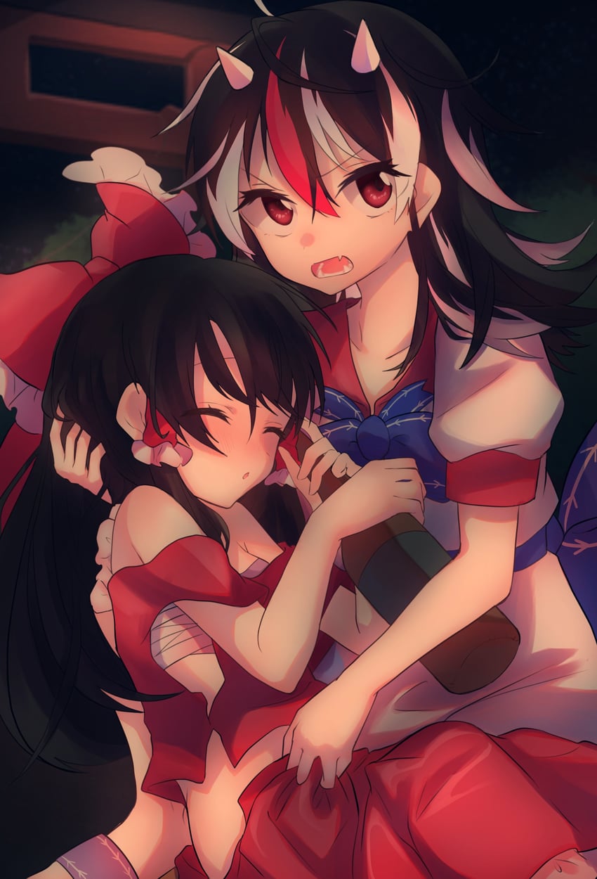 hakurei reimu and kijin seija (touhou) drawn by natsu_(tohotiara)