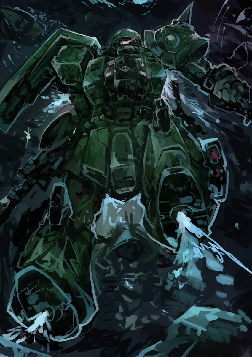 zaku ii (gundam) drawn by kaamin_(mariarose753)