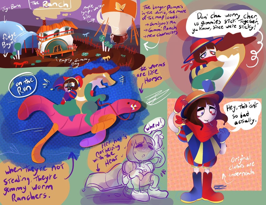 pomni and gummigoo (the amazing digital circus) drawn by ottietottie
