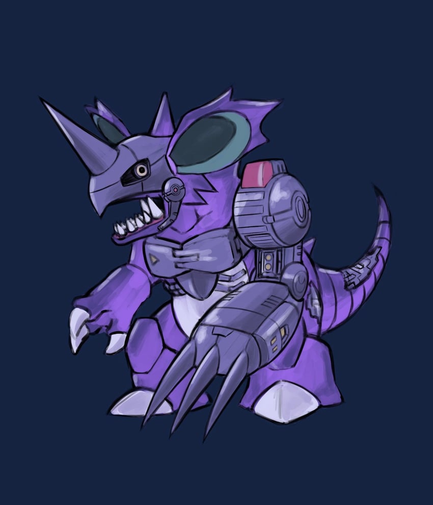 nidoking and metalgreymon (pokemon and 1 more) drawn by mas_square