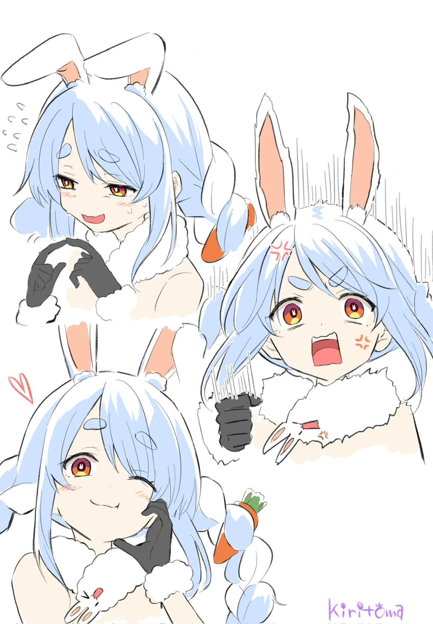 usada pekora and don-chan (hololive) drawn by kiritoma