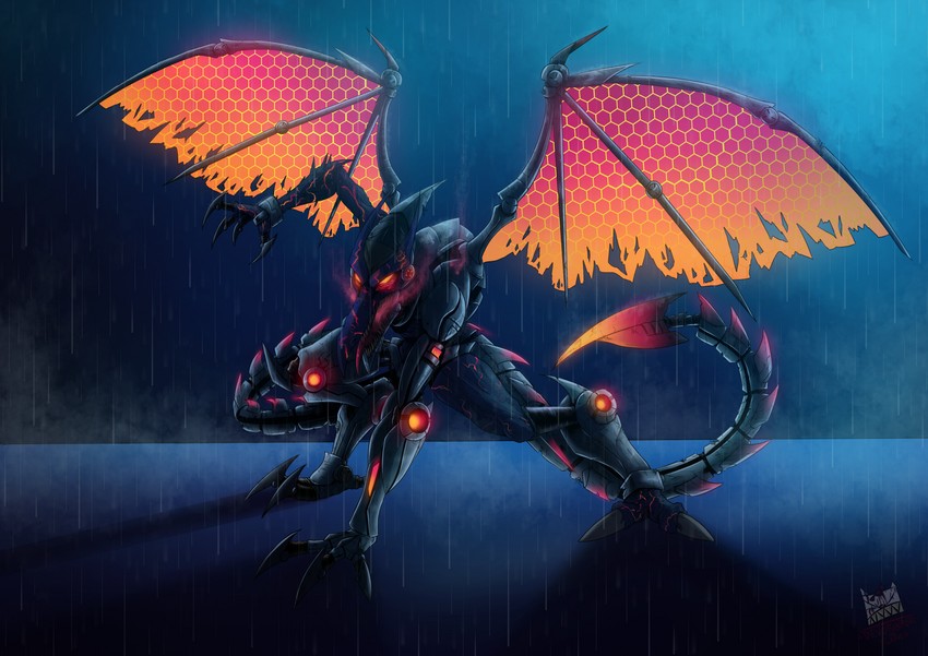 ridley and meta ridley (mario and 3 more) drawn by eldevoradordeflanes
