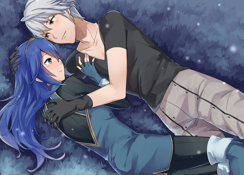 lucina and male robin (fire emblem and 1 more) drawn by ameno_(a_meno0)