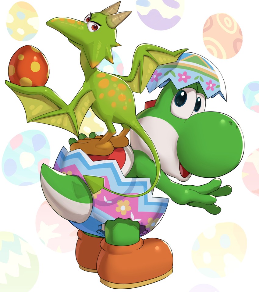 yoshi and kazooie (mario and 4 more) drawn by gonzarez