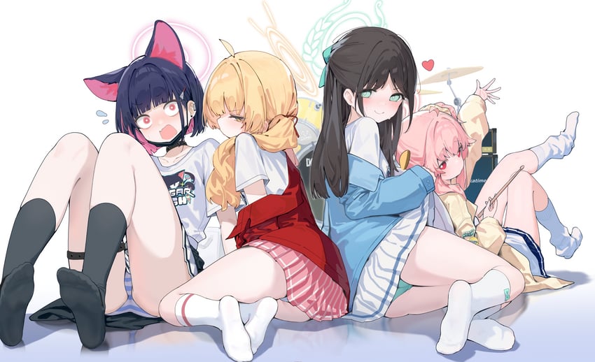 kazusa, natsu, airi, and yoshimi (blue archive) drawn by yamano_(yamanoh)