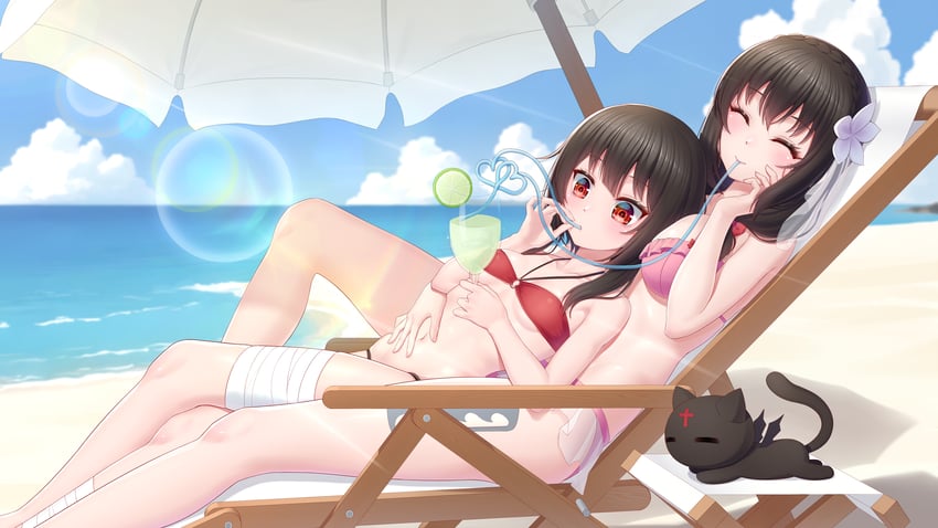 megumin, yunyun, and chomusuke (kono subarashii sekai ni shukufuku wo!) drawn by anarchojs