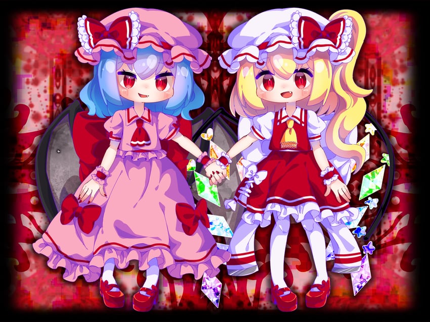 remilia scarlet and flandre scarlet (touhou) drawn by sakyam-yok
