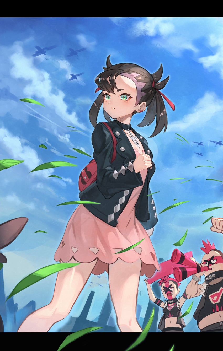 marnie and team yell grunt (pokemon and 1 more) drawn by moco_(moco_28)