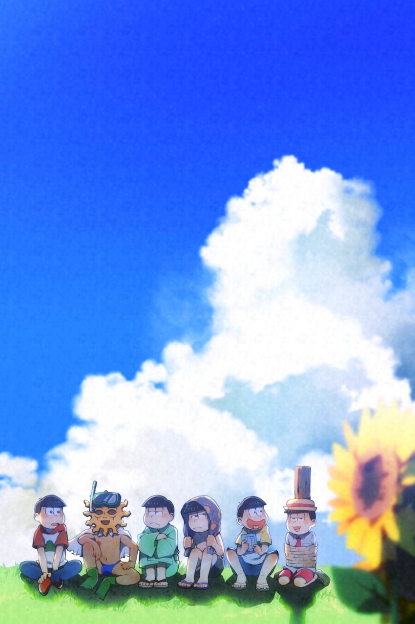 matsuno osomatsu, matsuno karamatsu, matsuno ichimatsu, matsuno jyushimatsu, matsuno choromatsu, and 2 more (osomatsu and 1 more) drawn by ouka_(stan)
