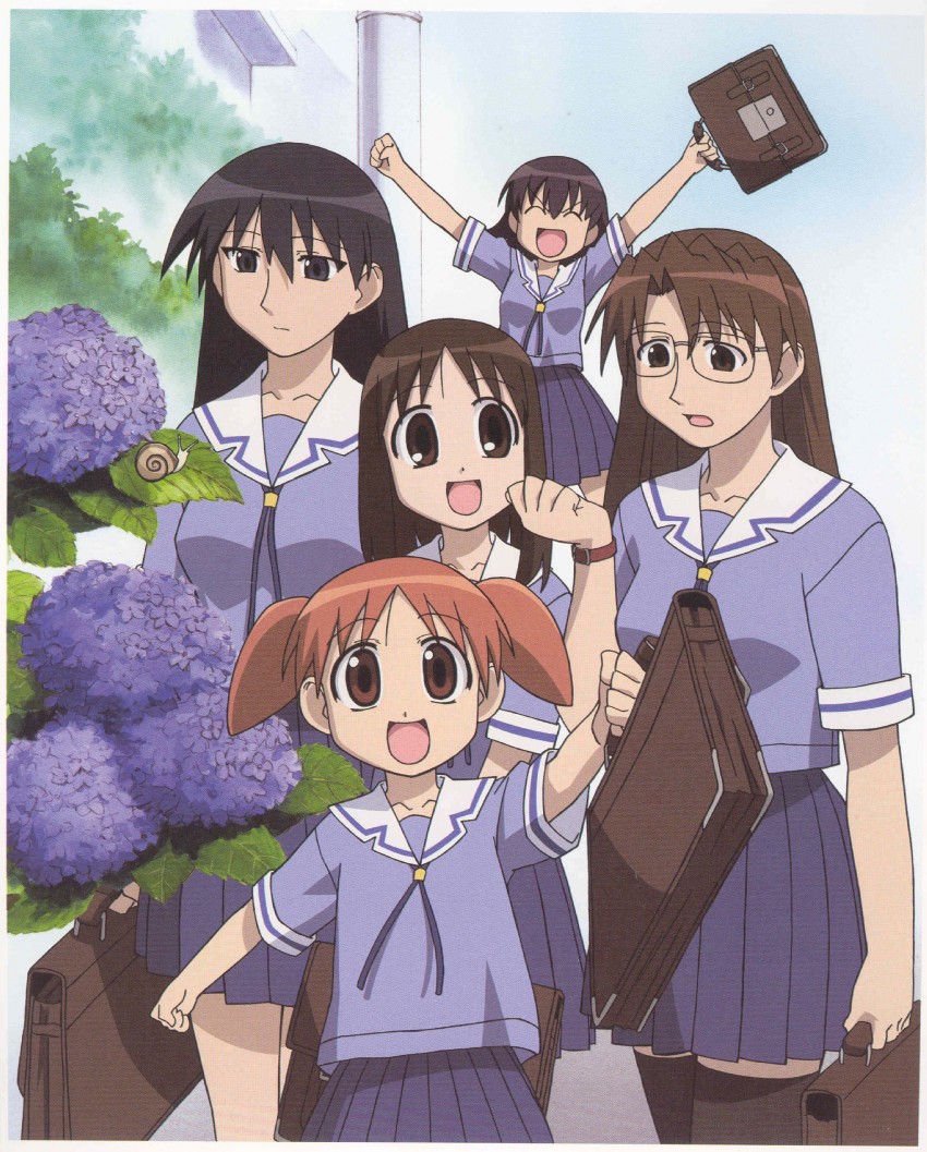 kasuga ayumu, mihama chiyo, sakaki, takino tomo, and mizuhara koyomi (azumanga daioh)