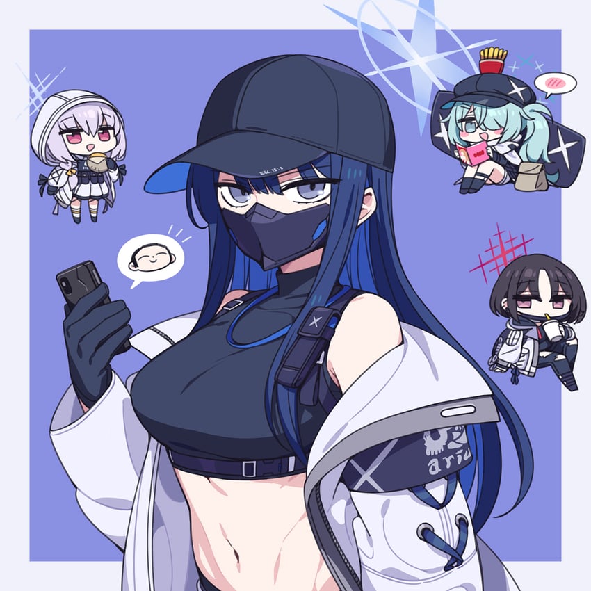 sensei, doodle sensei, saori, atsuko, hiyori, and 1 more (blue archive) drawn by chan_co
