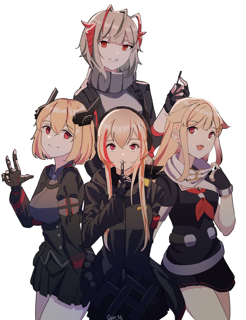 yuudachi, yuudachi kai ni, w, m4 sopmod ii, and roon (kantai collection and 3 more) drawn by gar32