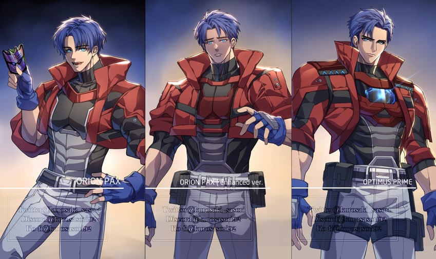 optimus prime and orion pax (transformers and 1 more) drawn by kurosaki_sasori