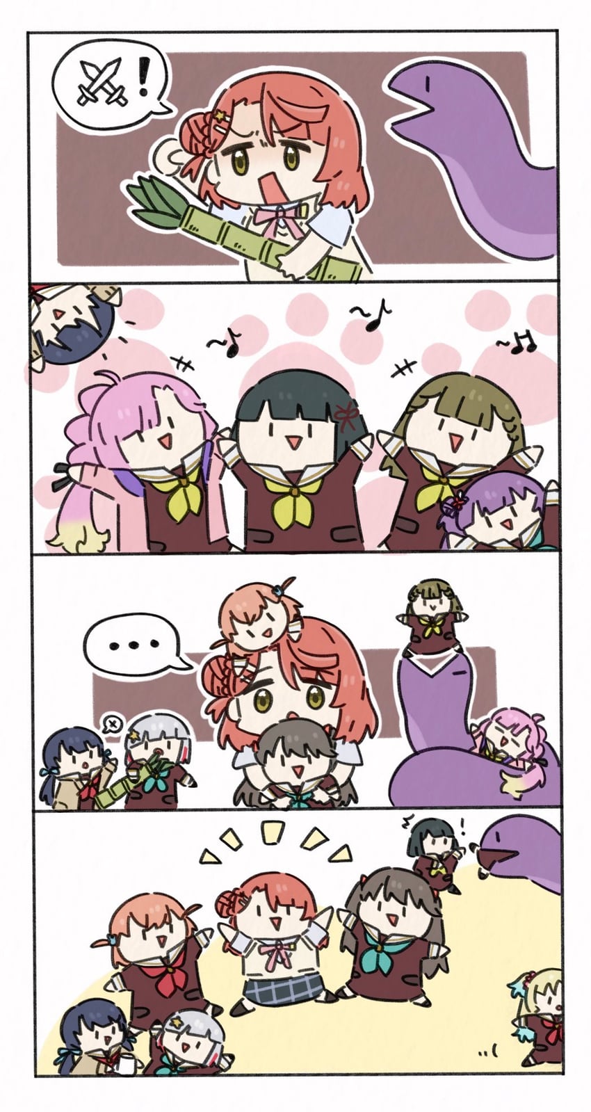 hinoshita kaho, fujishima megumi, otomune kozue, murano sayaka, yugiri tsuzuri, and 6 more (love live! and 3 more) drawn by zueka27