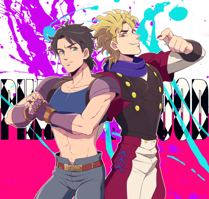 dio brando and jonathan joestar (jojo no kimyou na bouken and 1 more) drawn by morphin_e