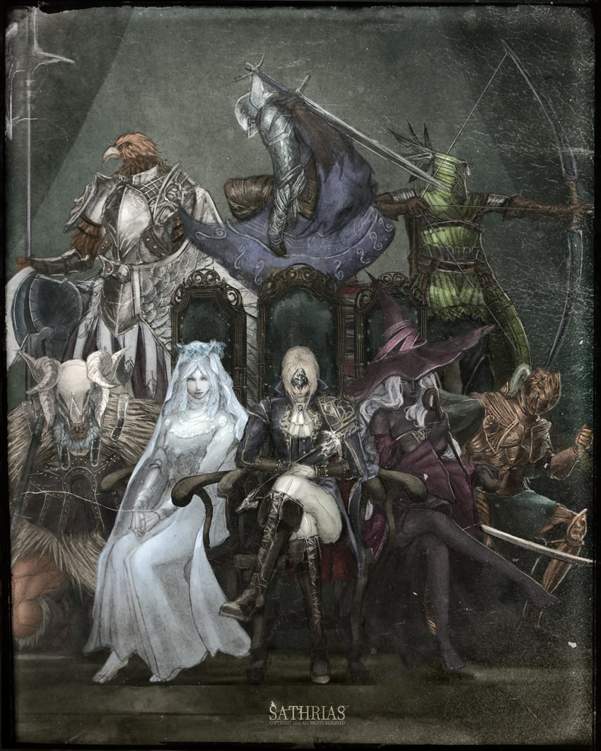 recluse, revenant, wylder, duchess, guardian, and 3 more (elden ring and 1 more) drawn by satsu-strive