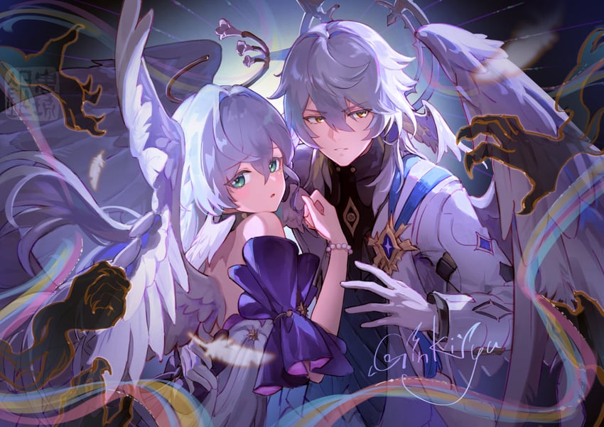 robin and sunday (honkai and 1 more) drawn by kyouran_de_onikoushi