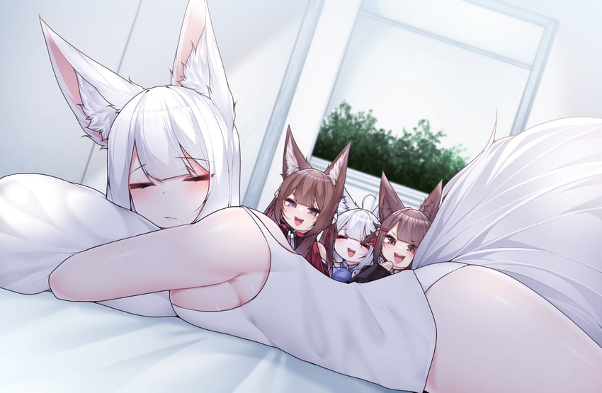 kaga, amagi-chan, akagi-chan, and shinano-chan (azur lane) drawn by samip
