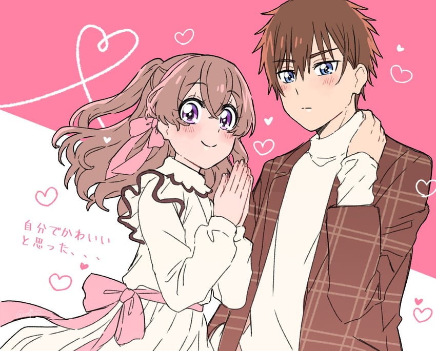 nagomi yui and shinada takumi (precure and 1 more) drawn by miri_(crafimiri)