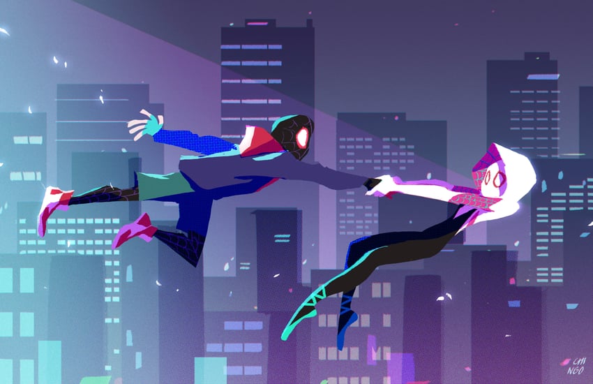 spider-gwen and spider-man (marvel and 2 more) drawn by chillustrates