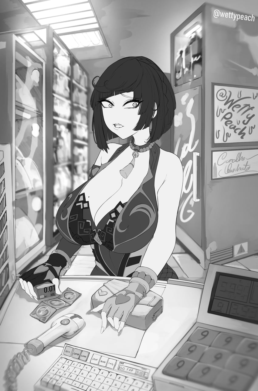 yelan (genshin impact) drawn by puri_(wettypeach)