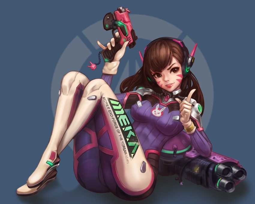 d.va (overwatch and 1 more) drawn by qsun