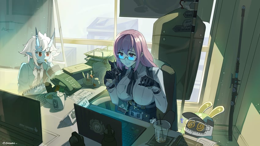 tsukishiro yanagi and soukaku (zenless zone zero) drawn by enzore