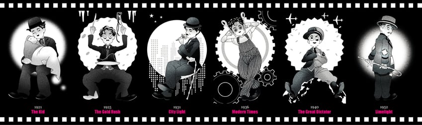 charlie chaplin (modern times and 5 more) drawn by shintora