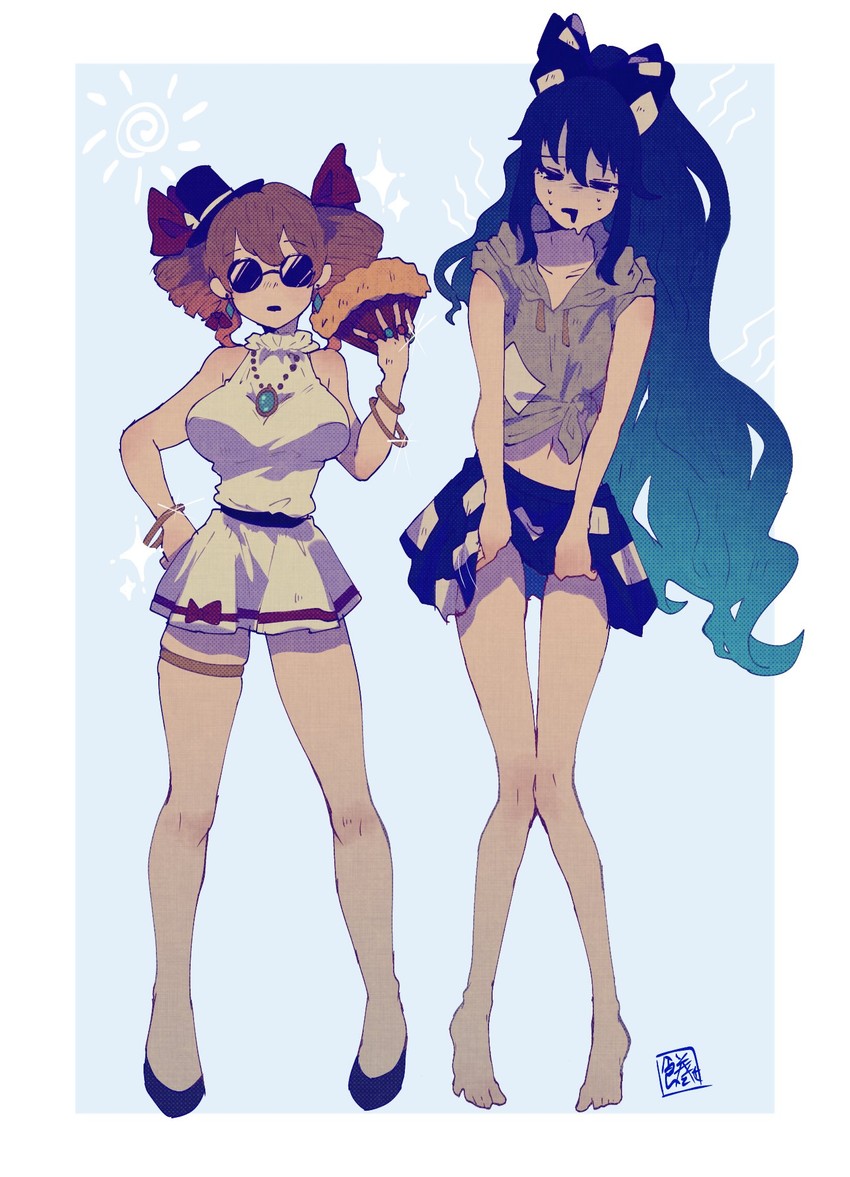 yorigami shion and yorigami jo'on (touhou) drawn by sokura_(mochichitose)