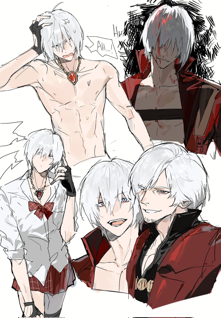 dante (devil may cry and 2 more) drawn by @_mumian