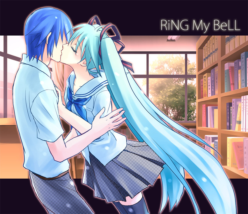 hatsune miku and kaito (vocaloid) drawn by kuromaro