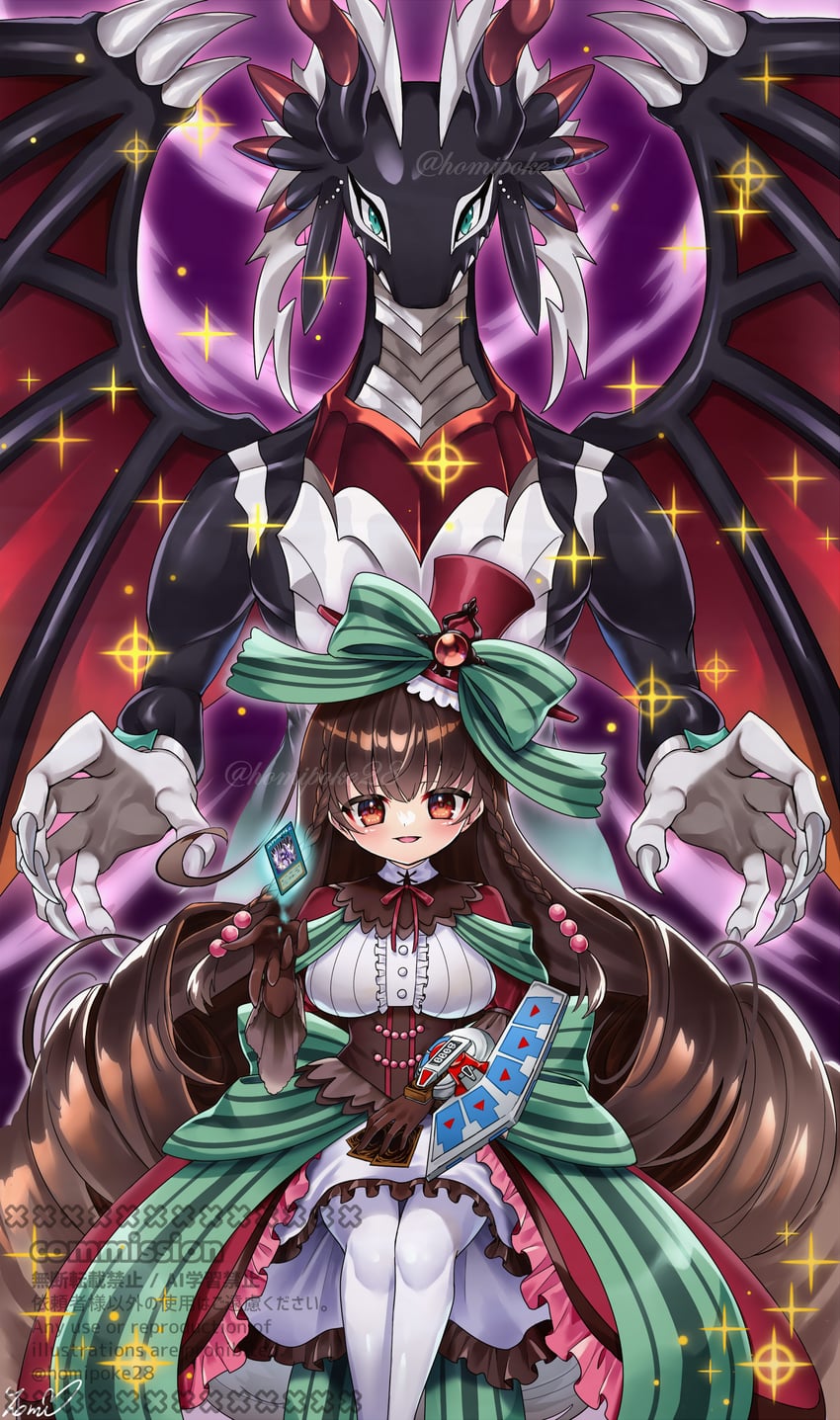 house dragonmaid, dragonmaid sheou, welwitschia, and dragonmaid changeover (yu-gi-oh! and 1 more) drawn by homi28