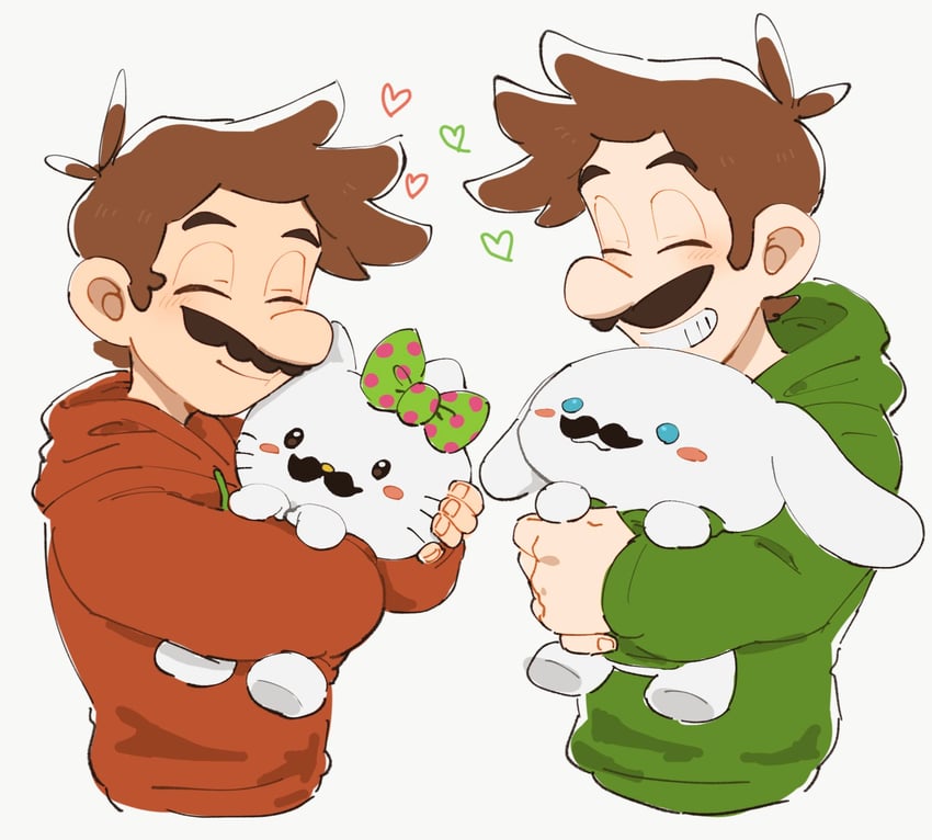mario, luigi, cinnamoroll, and hello kitty (mario and 3 more) drawn by mimimi_(mimimim9999)