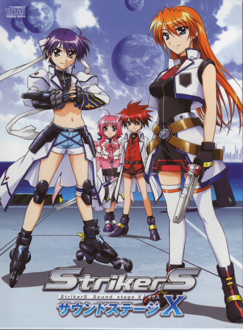 subaru nakajima, teana lanster, caro ru lushe, revolver knuckle, erio mondial, and 4 more (lyrical nanoha and 2 more) drawn by okuda_yasuhiro