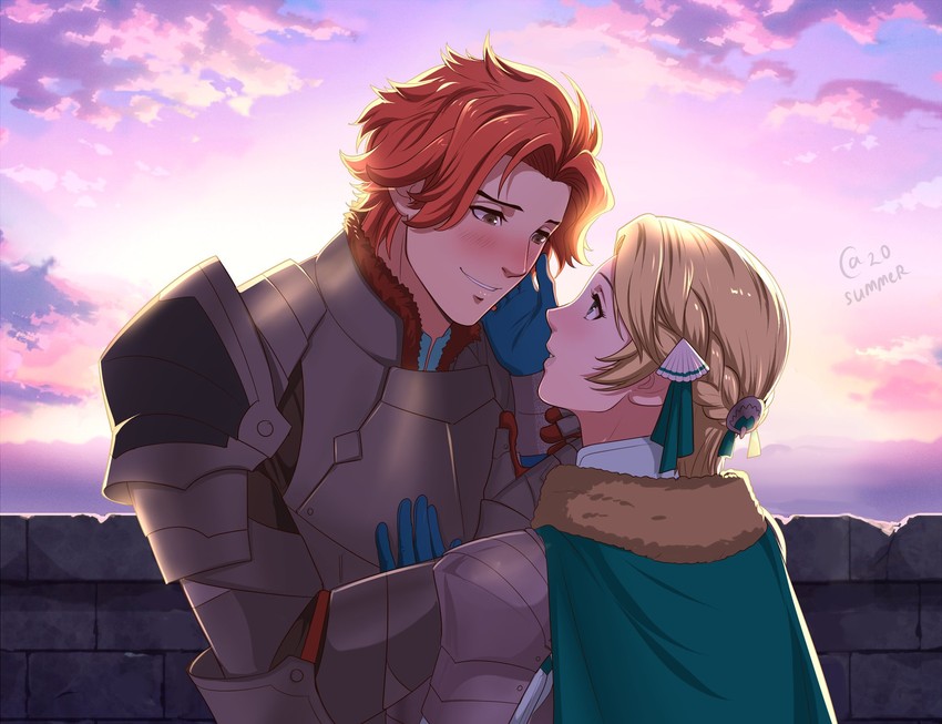 ingrid brandl galatea and sylvain jose gautier (fire emblem and 2 more) drawn by autumn-sacura