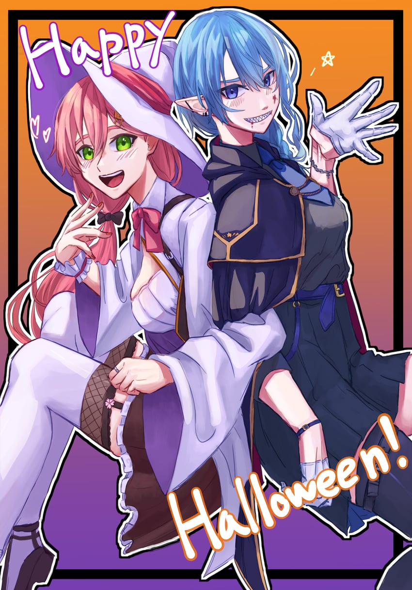 hoshimachi suisei and sakura miko (hololive) drawn by a-rufu