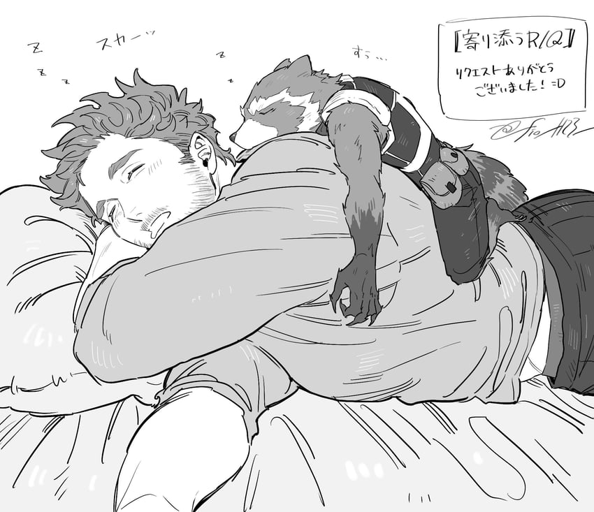 rocket raccoon and peter quill (marvel and 2 more) drawn by sio_1123