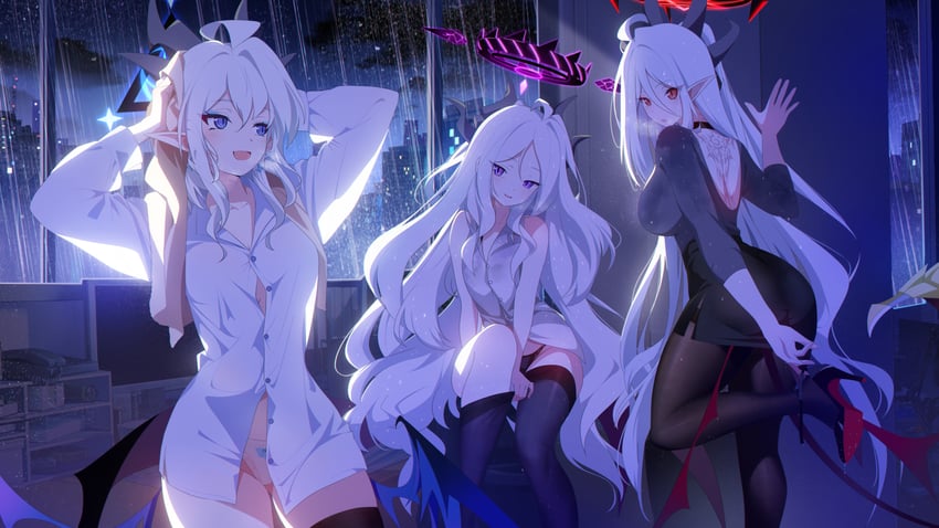 hina, sun, and luna (original and 1 more) drawn by treeplanting