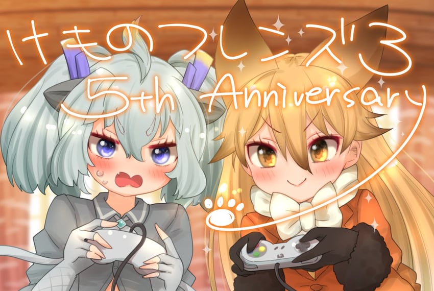 ezo red fox and white dragon (kemono friends and 1 more) drawn by coroha